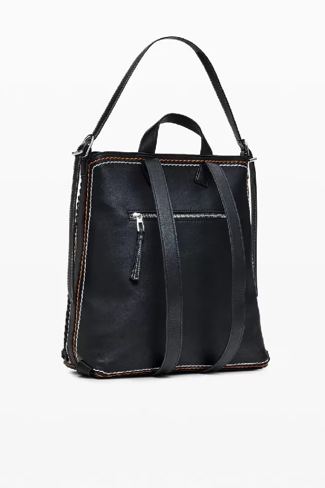 Desigual Zaino borsa cuciture colorate Nero - Picture 4 of 8