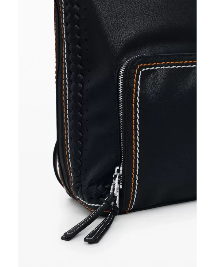 Desigual Zaino borsa cuciture colorate Nero