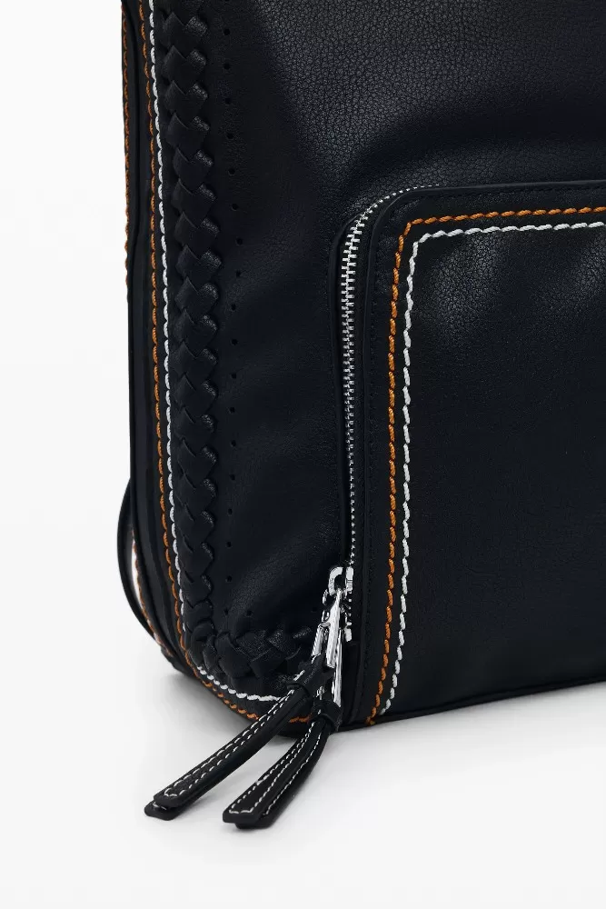 Desigual Zaino borsa cuciture colorate Nero - Picture 5 of 8