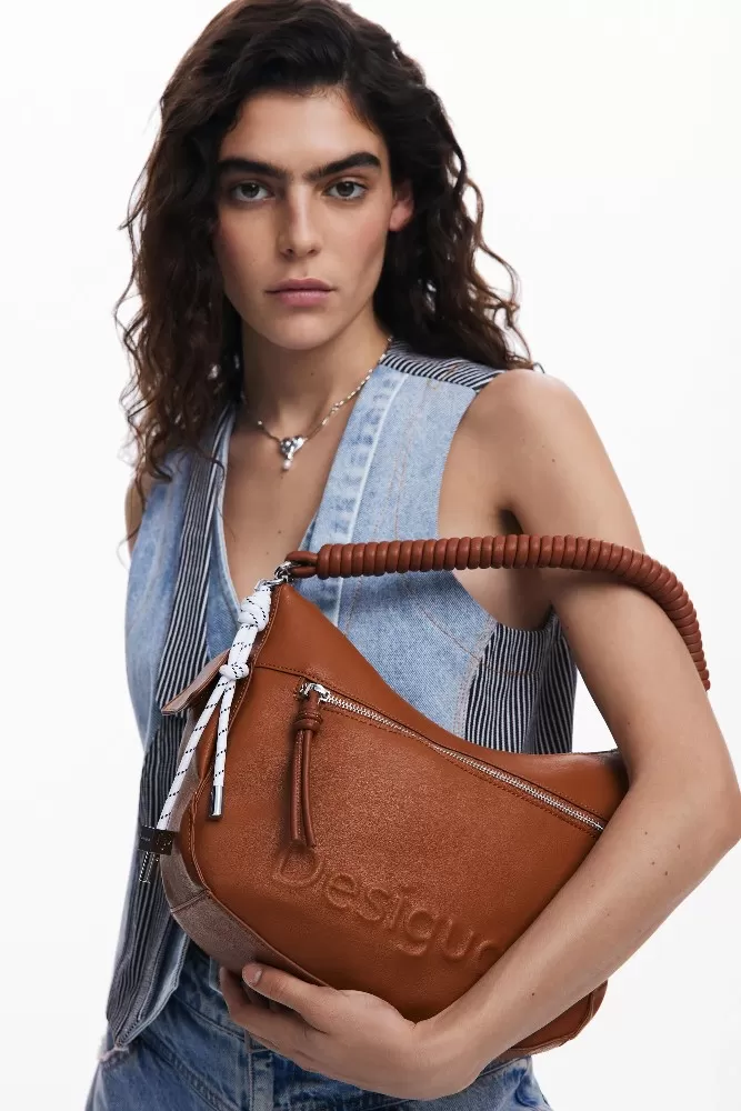 Desigual Borsa a tracolla logo Cuoio - Foto 7 di 8