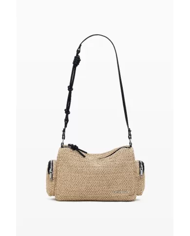 Desigual Borsa tracolla in rafia Bianco