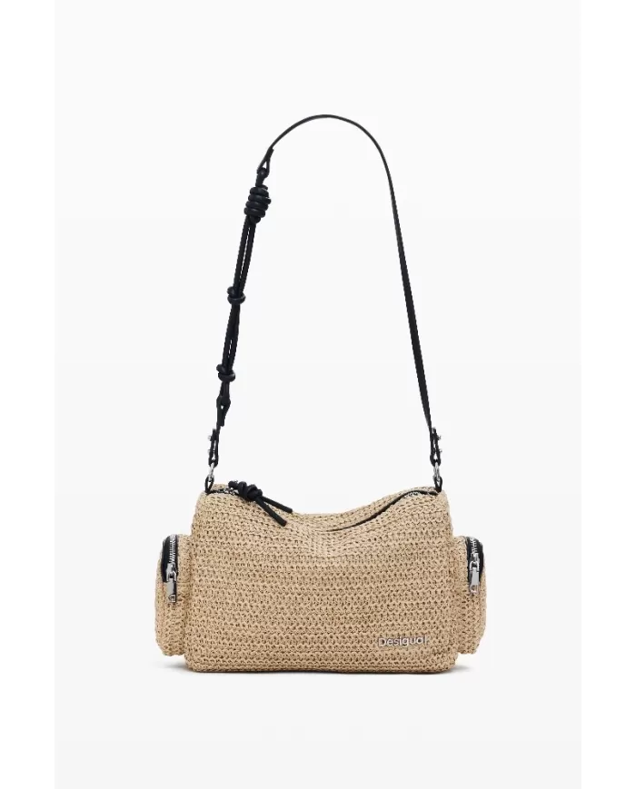 Desigual Borsa tracolla in rafia Bianco