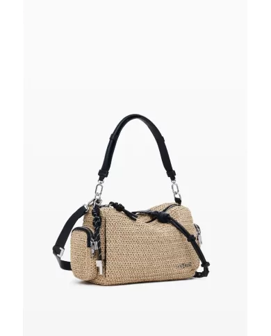 Desigual Borsa tracolla in rafia Bianco