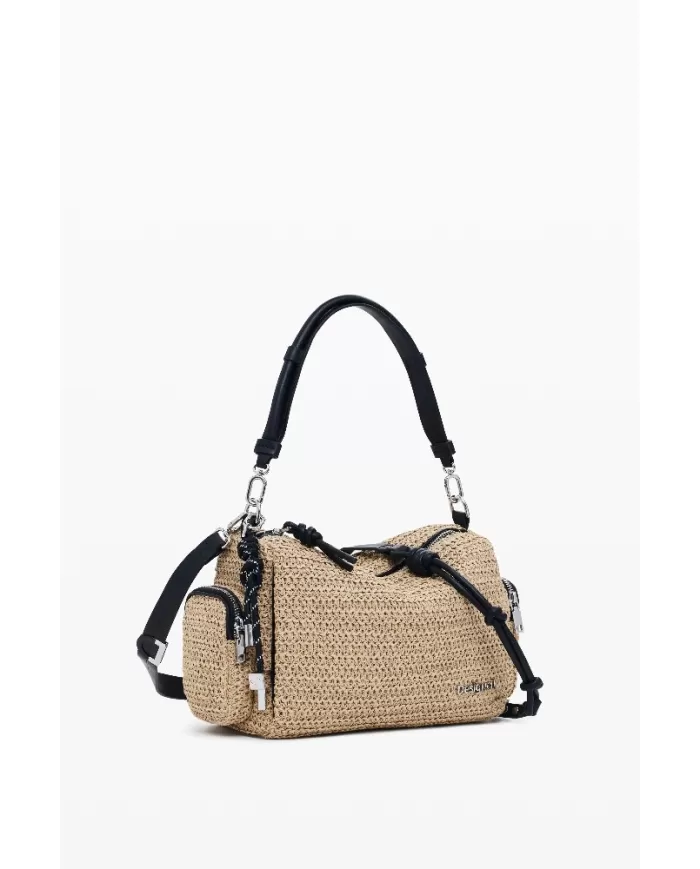 Desigual Borsa tracolla in rafia Bianco
