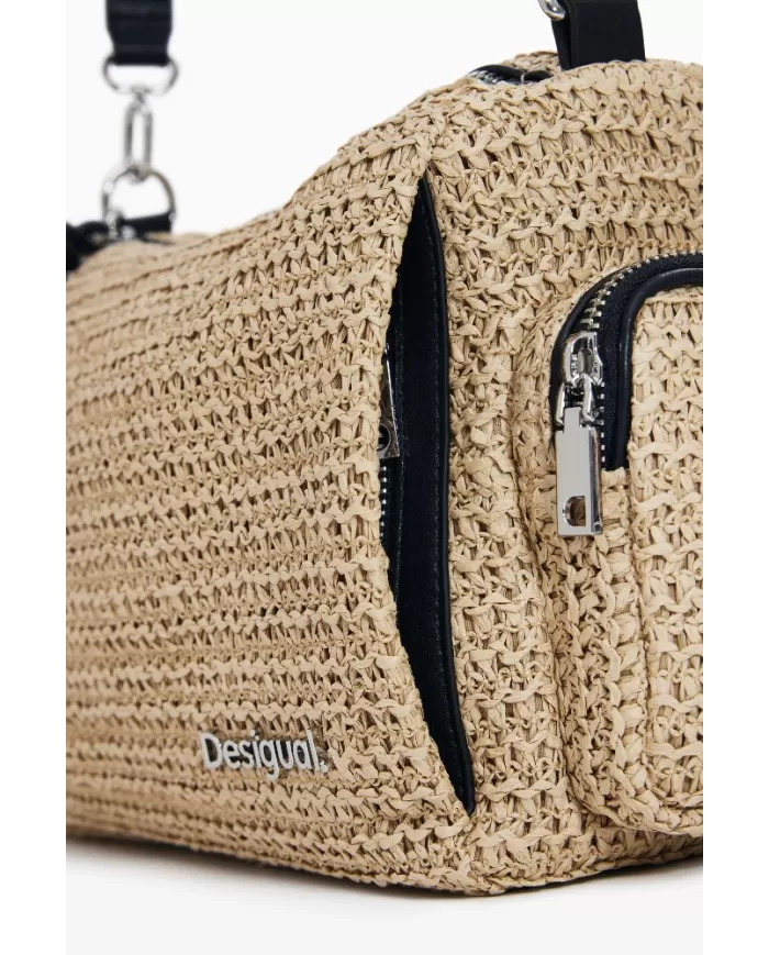 Desigual Borsa tracolla in rafia Bianco