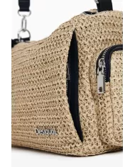 Desigual Borsa tracolla in rafia Bianco