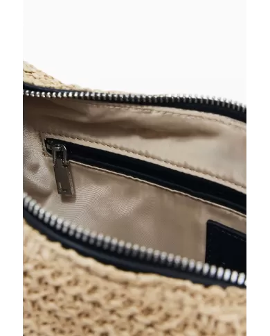 Desigual Borsa tracolla in rafia Bianco