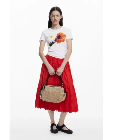 Desigual Borsa tracolla in rafia Bianco