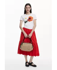 Desigual Borsa tracolla in rafia Bianco