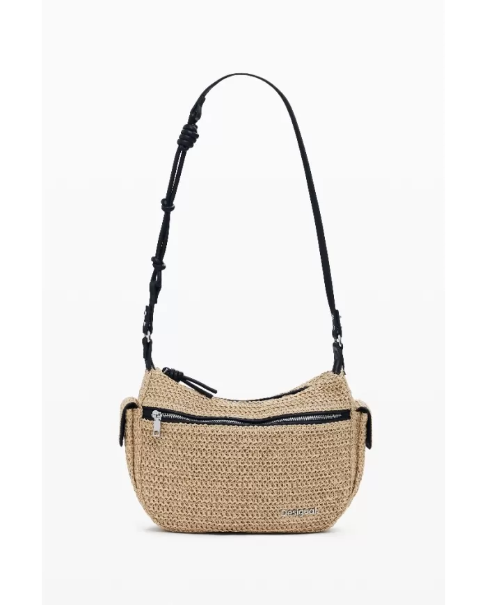 Desigual Borsa tracolla in rafia Bianco