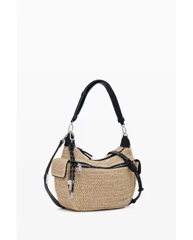 Desigual Borsa tracolla in rafia Bianco