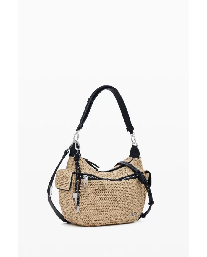 Desigual Borsa tracolla in rafia Bianco