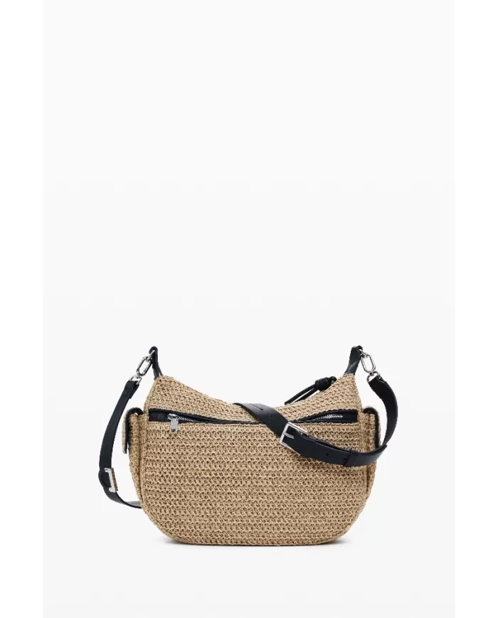 Desigual Borsa tracolla in rafia Bianco