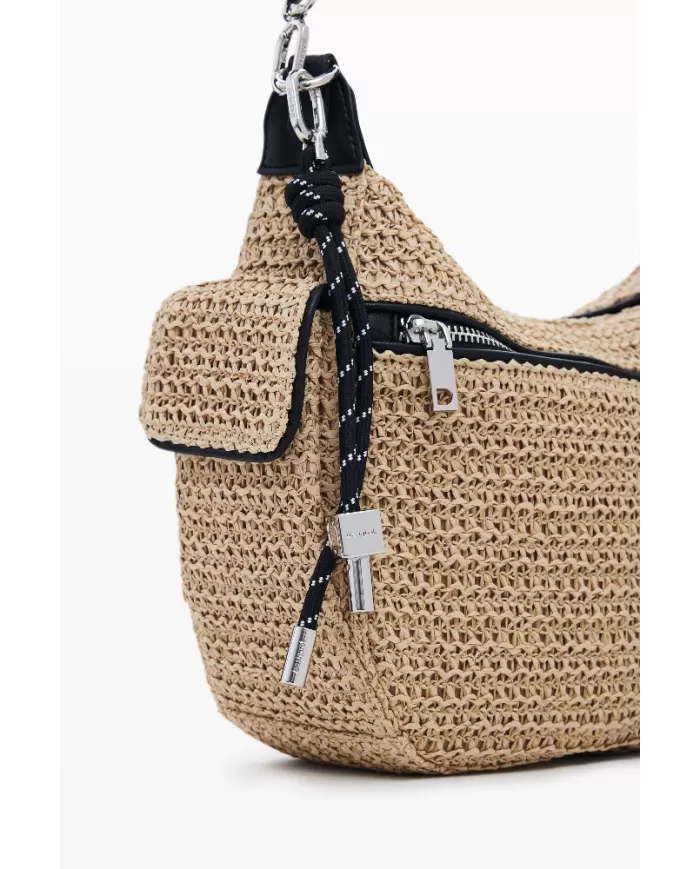 Desigual Borsa tracolla in rafia Bianco