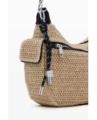 Desigual Borsa tracolla in rafia Bianco