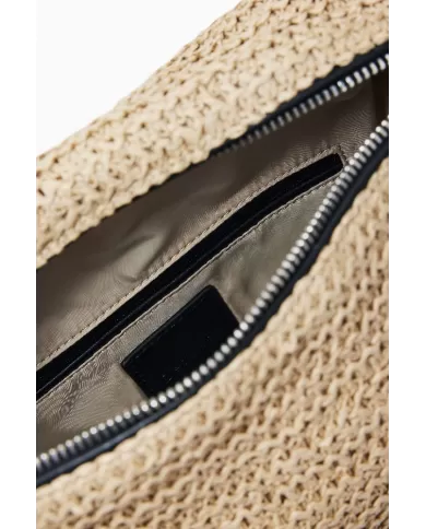 Desigual Borsa tracolla in rafia Bianco