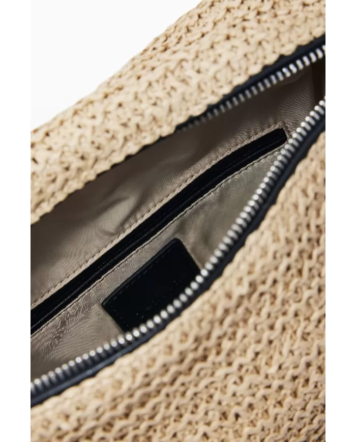 Desigual Borsa tracolla in rafia Bianco