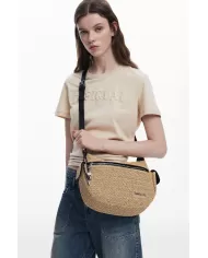 Desigual Borsa tracolla in rafia Bianco