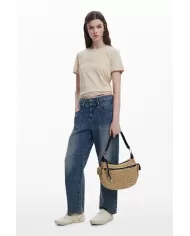 Desigual Borsa tracolla in rafia Bianco