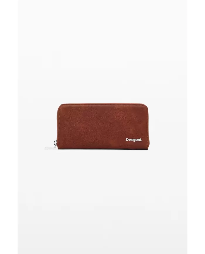 Desigual Portafoglio donna con zip Cuoio