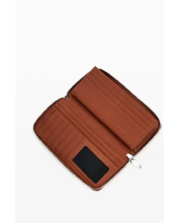 Desigual Portafoglio donna con zip Cuoio