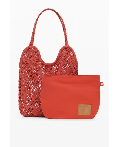 Desigual Borsa crochet Arancio