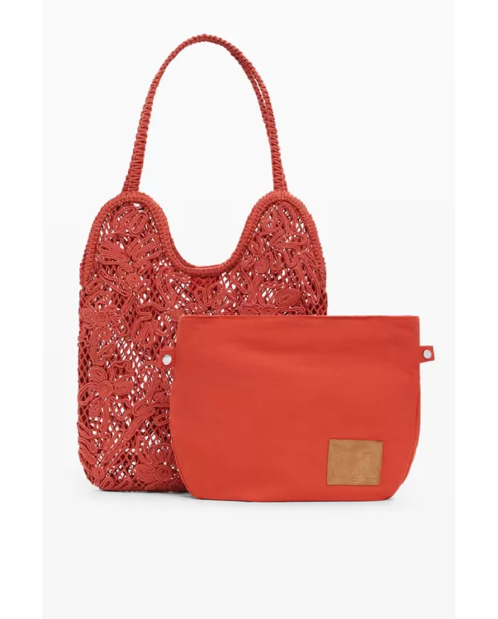 Desigual Borsa crochet Arancio