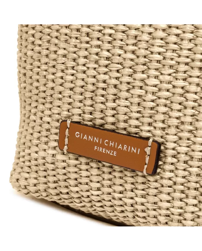 Gianni Chiarini Borsa secchiello in paglia Vanessa Beige