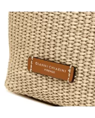 Gianni Chiarini Borsa secchiello in paglia Vanessa Beige