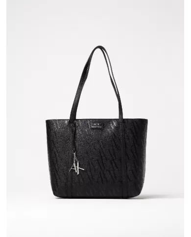 Armani Exchange Shopping bag logata Nero