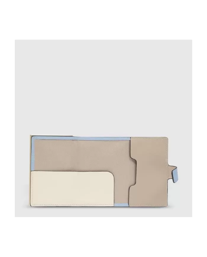 Piquadro Porta carte credito e banconote Circle W92 Azzurro/Multicolor