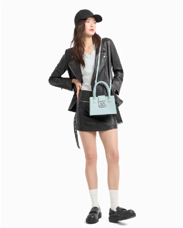 Armani Exchange Borsa a mano piccola Celeste