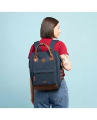 CABAIA Zaino Medio cordura Chicago Blu/Cuoio