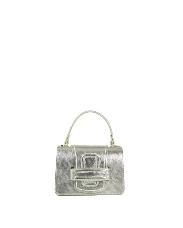 Visona Borsa piccola laminata Linda Platino