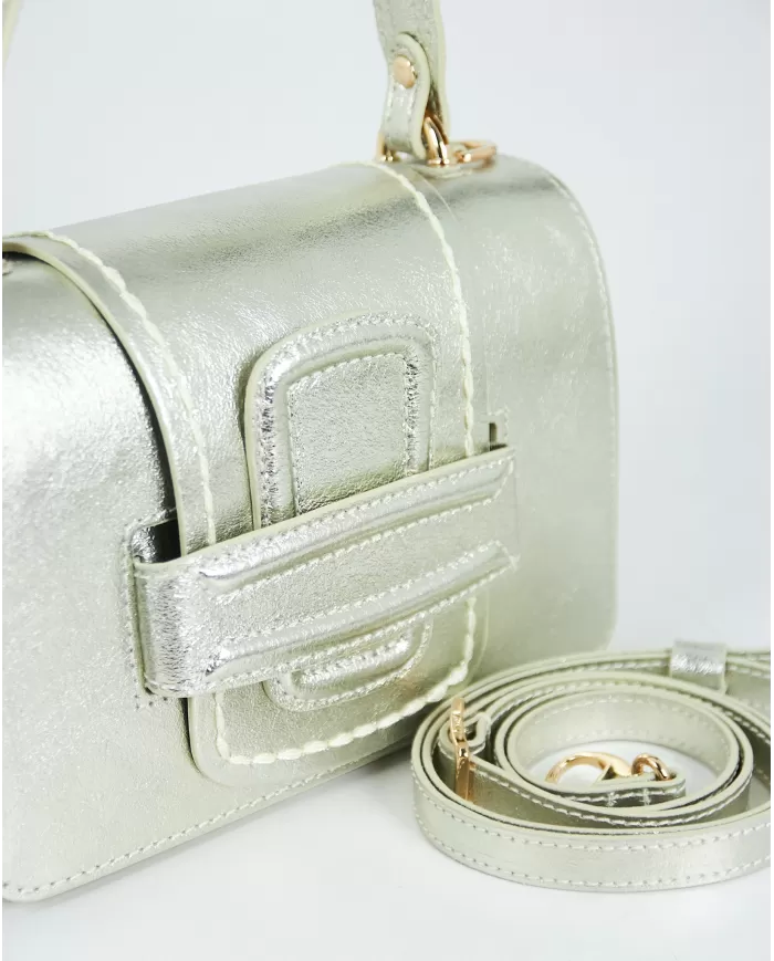 Visona Borsa piccola laminata Linda Platino