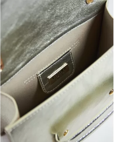 Visona Borsa piccola laminata Linda Platino