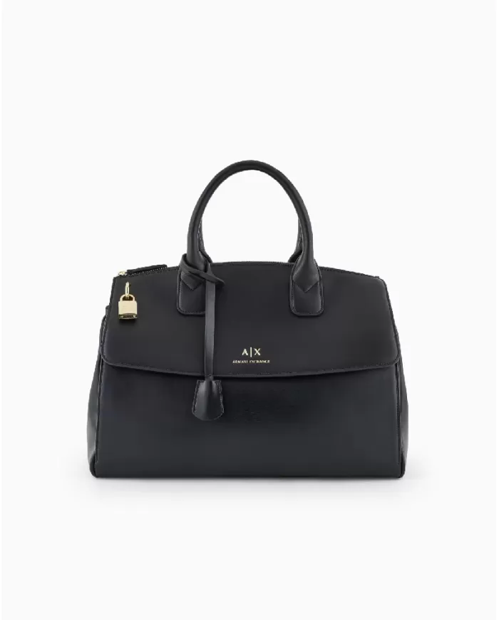 Armani Exchange Borsa a mano grande Nero