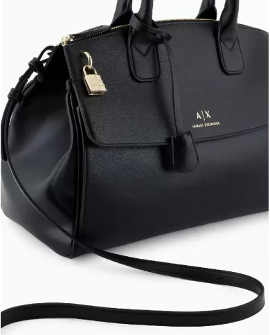 Armani Exchange Borsa a mano grande Nero