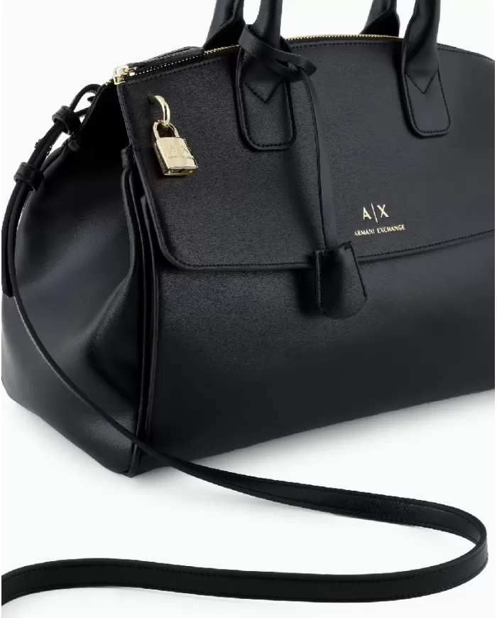 Armani Exchange Borsa a mano grande Nero