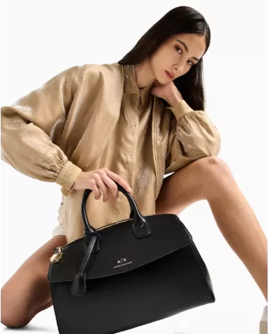Armani Exchange Borsa a mano grande Nero