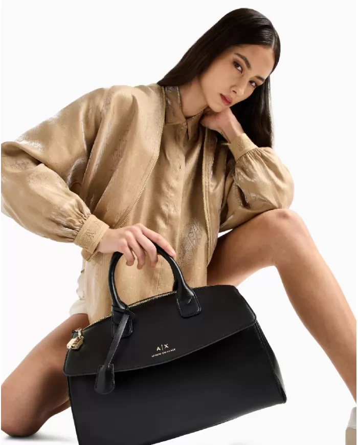 Armani Exchange Borsa a mano grande Nero