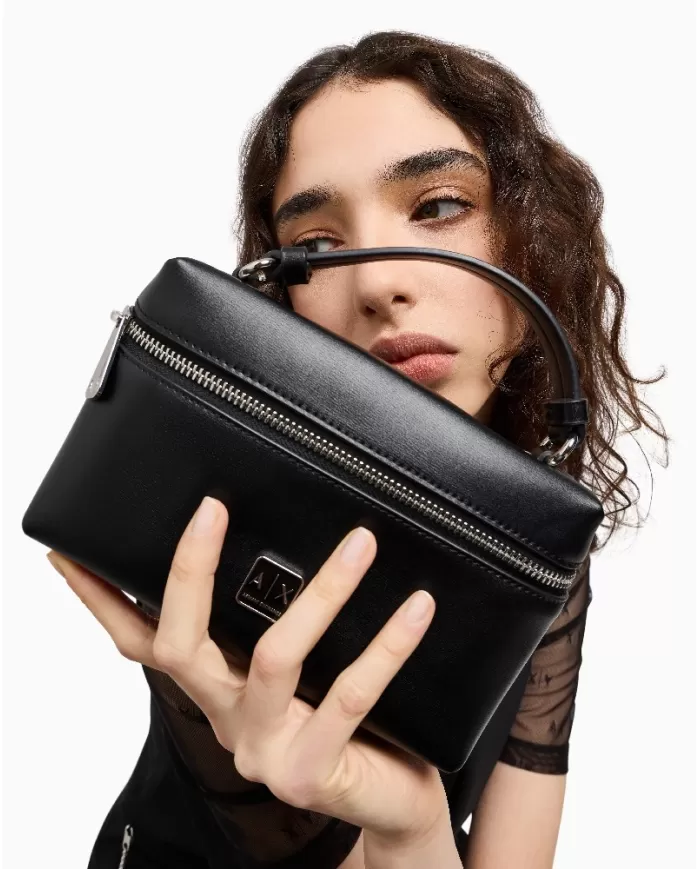 Armani Exchange Borsa beauty piccola Nero
