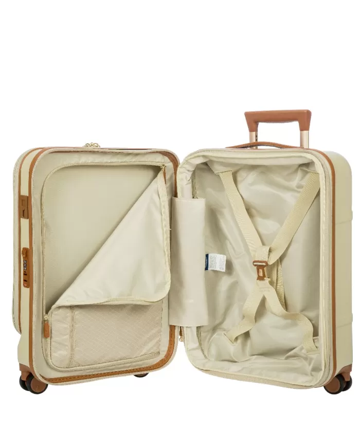 Bric's Trolley cabina porta pc Bellagio Panna/Cuoio