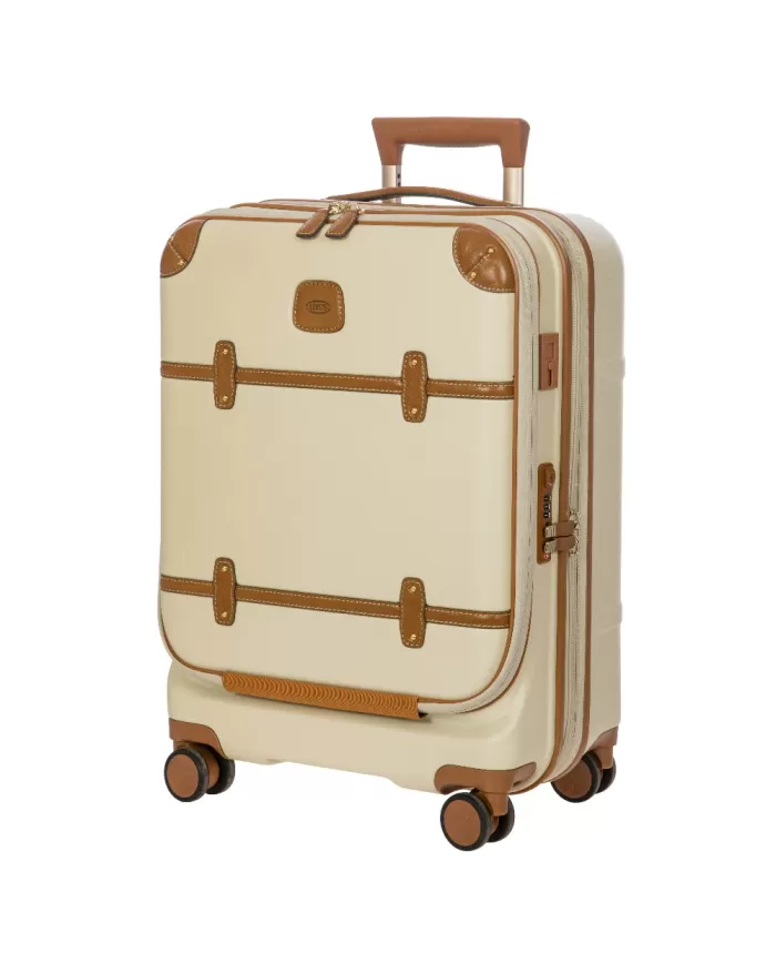 Bric's Trolley cabina porta pc Bellagio Panna/Cuoio