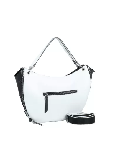 REBELLE Borsa a tracolla in pelle Mora Bianco/Nero