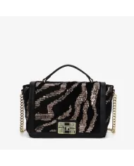 Y Not Borsa piccola velluto Savage Paillettes Nero/Antracite