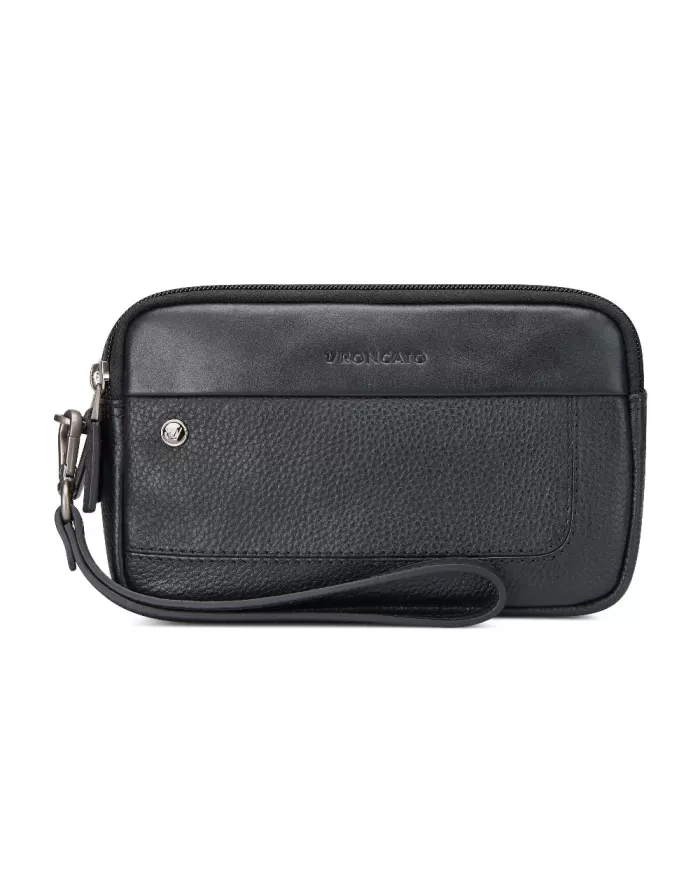 Roncato Pochette uomo in pelle Alaska Nero