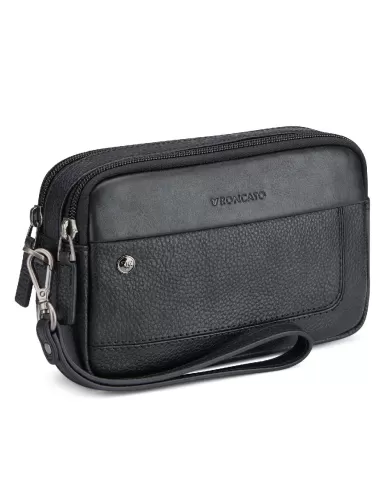 Roncato Pochette uomo in pelle Alaska Nero