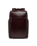 Piquadro Zaino pelle porta pc 15,6 Blue square Mogano