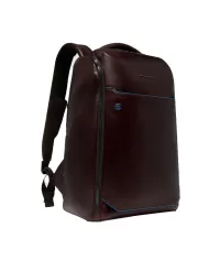 Piquadro Zaino pelle porta pc 15,6 Blue square Mogano